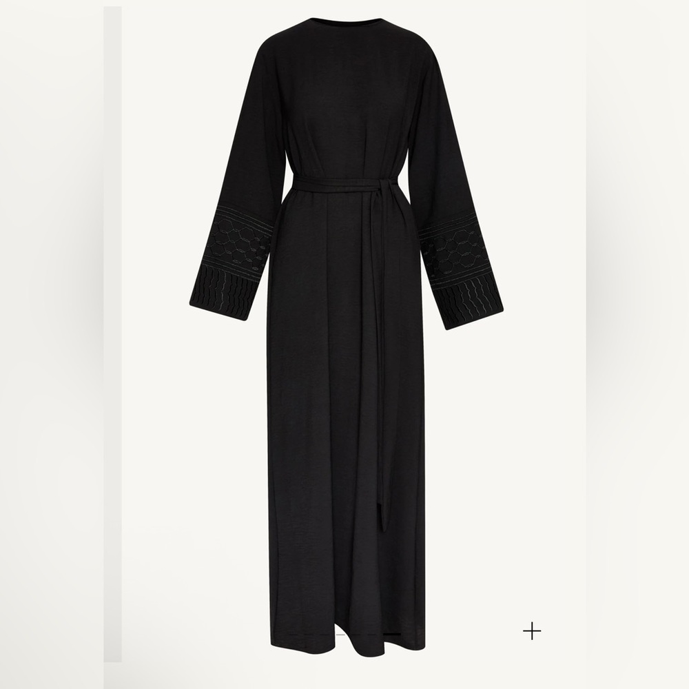 SOLD Veiled Dima embroidered dress with belt